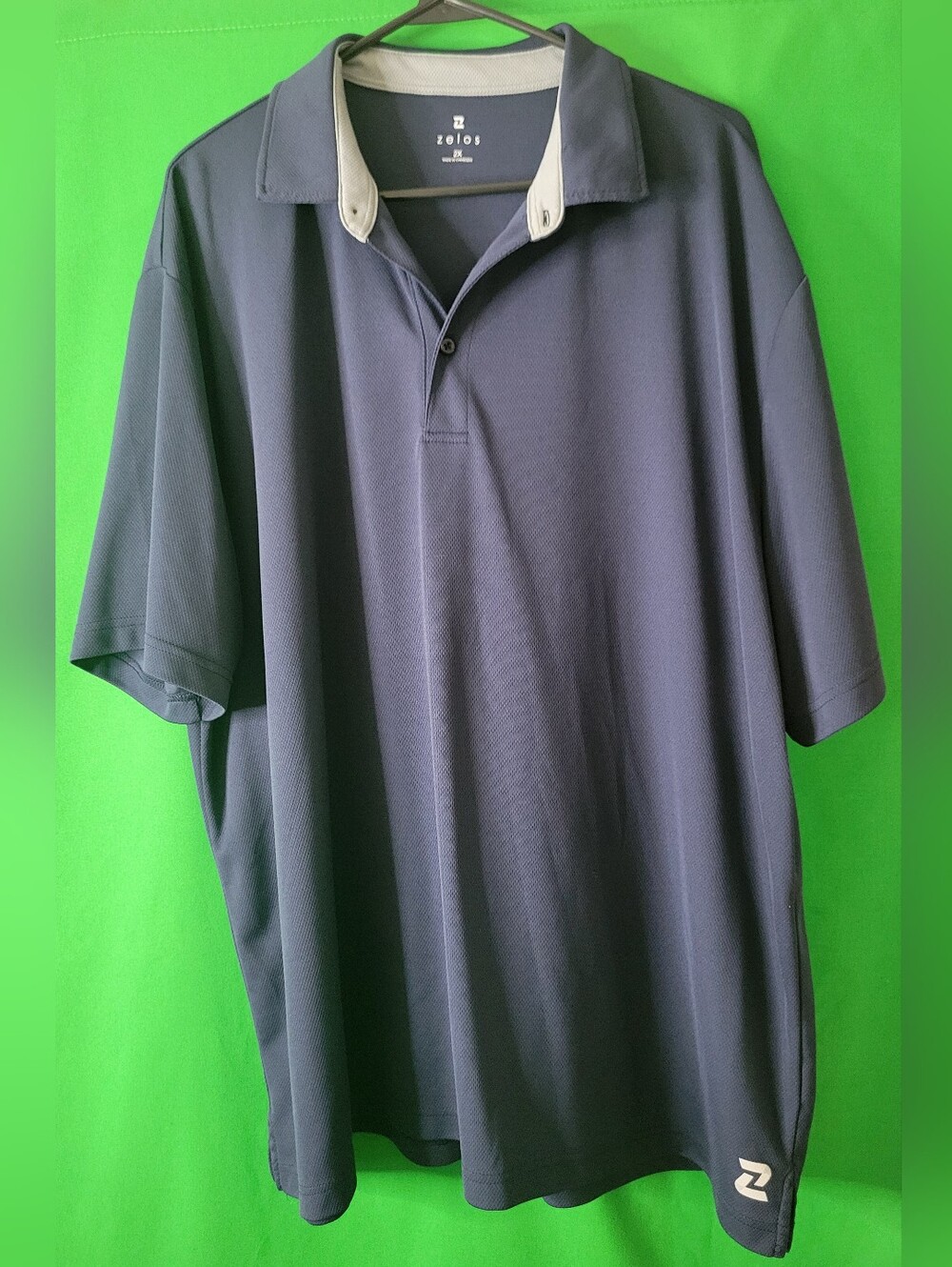 ZELOS Men's Navy Polo Collared Size 2x XXL Dress Shirt Top